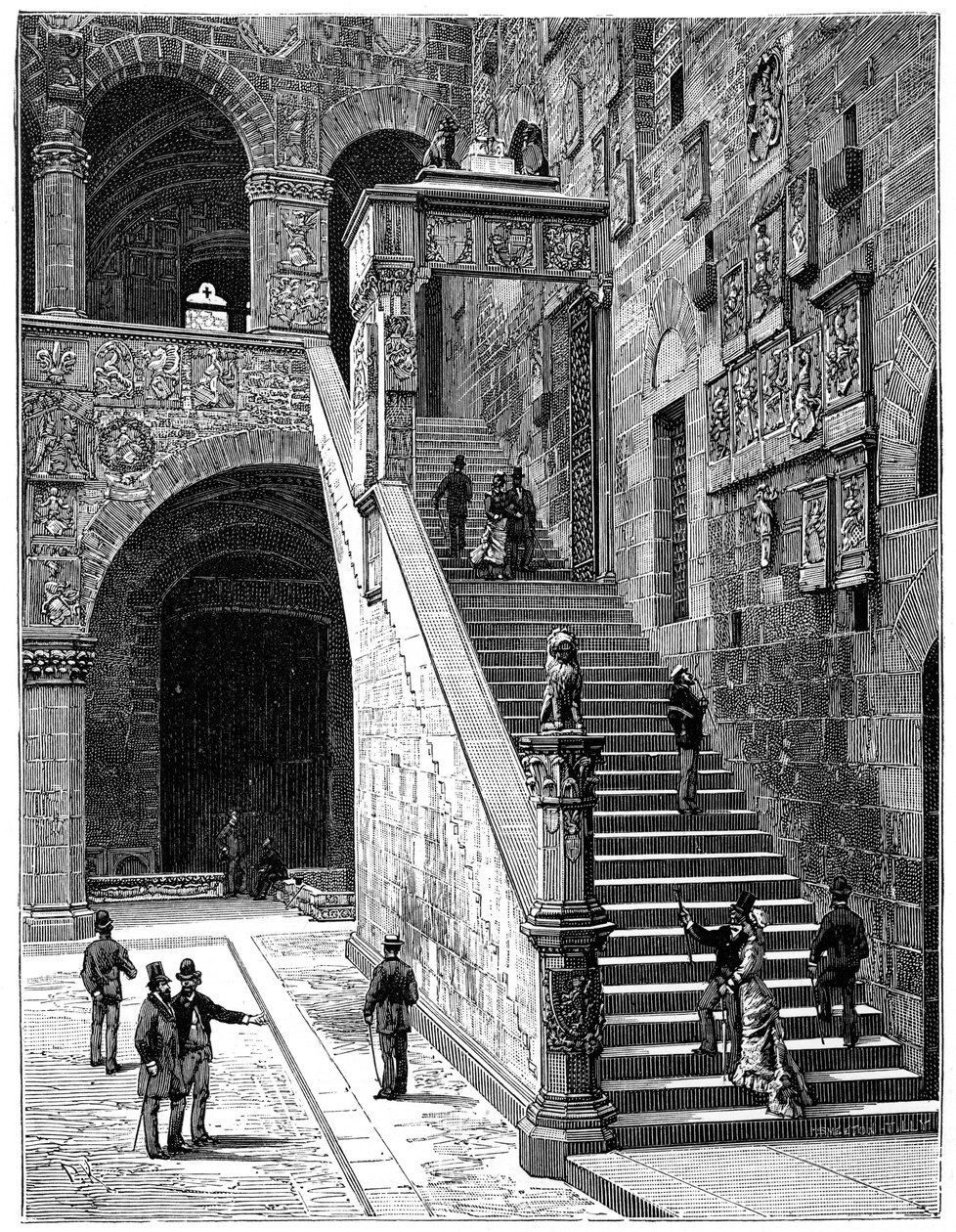 Innergården i Bargello, Florens, Italien, 1882 av Unbekannt