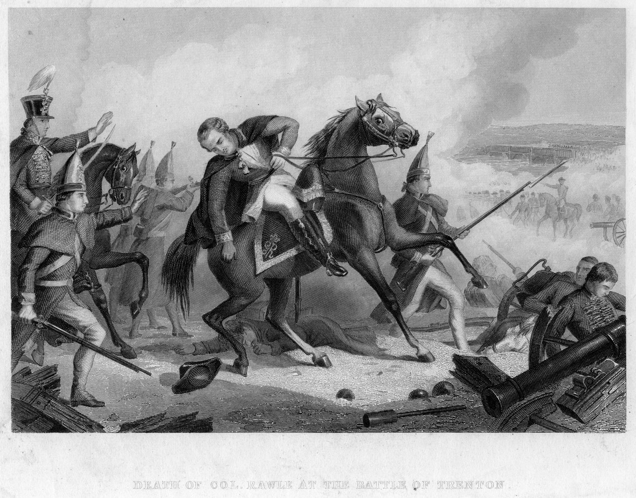 Överste Rawles död i slaget vid Trenton, 1776 av Unbekannt