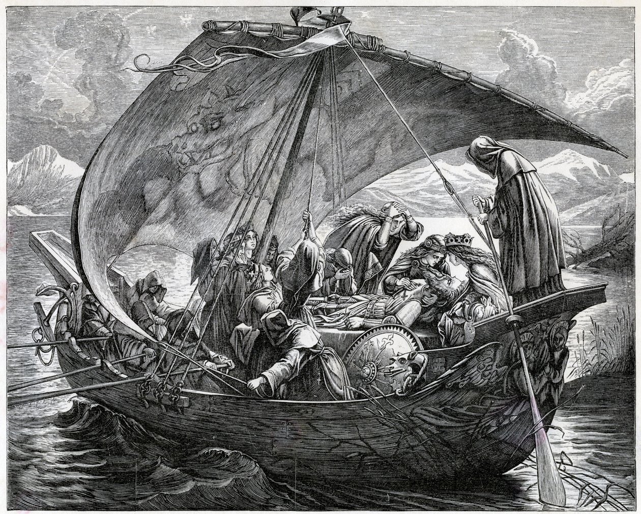 Kung Arthurs död, 1800-talet av Unbekannt