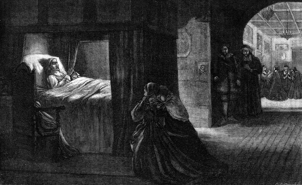 Oliver Cromwells dödsbädd, 3 september 1658, 1800-talet av Unbekannt