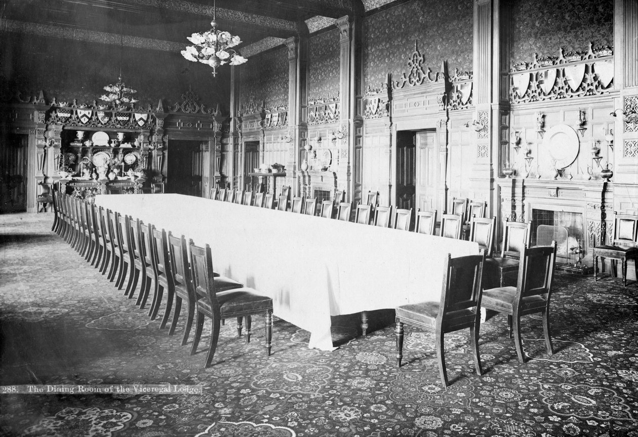Matsalen, Viceregal Lodge, Indien, 1900-talet av Unbekannt