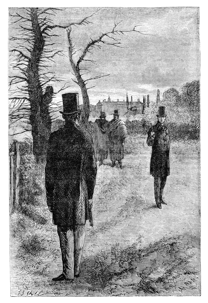 Duellen mellan hertigen av Wellington och jarlen av Winchelsea, 1829 c1895 av Unbekannt