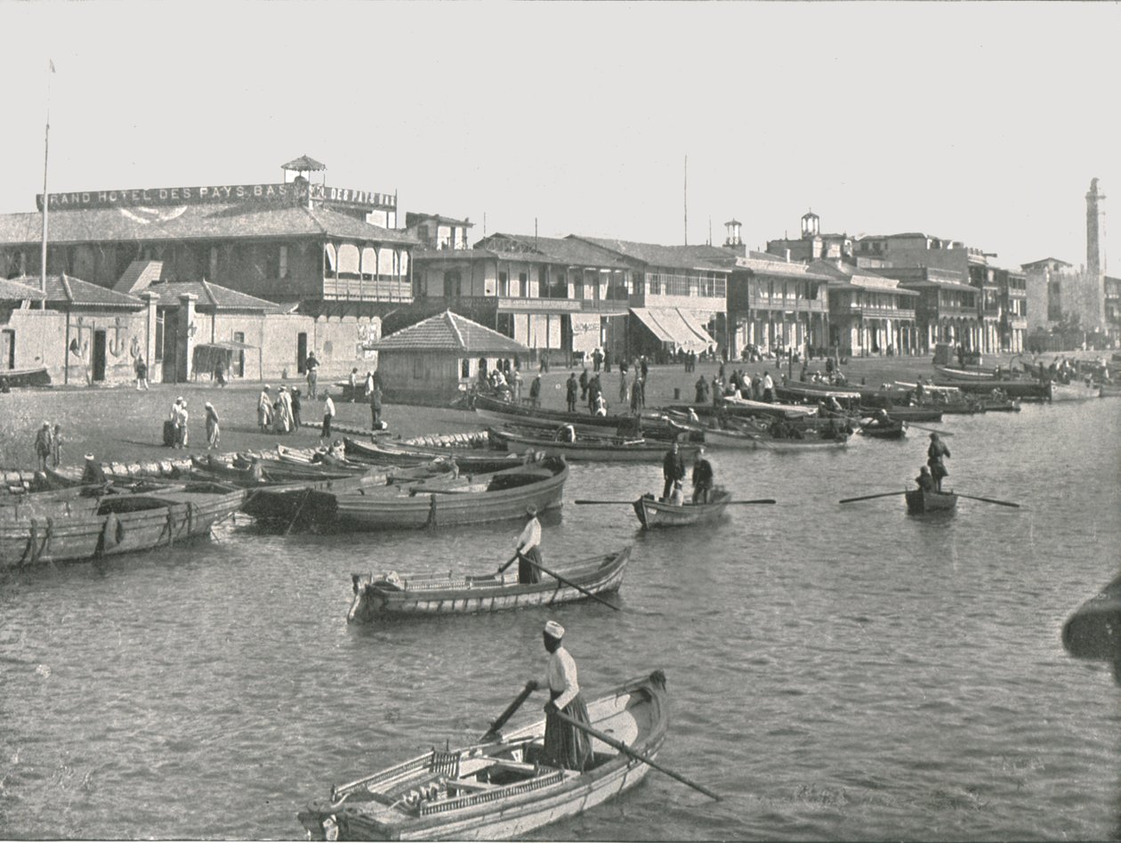 Ingången till Suezkanalen vid Port Said, Egypten, 1895. av Unbekannt
