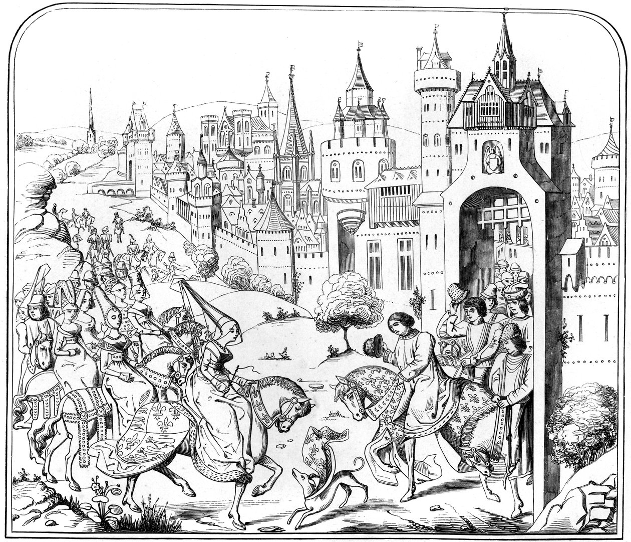 Drottning Isabels intåg i Paris, 1400-talet 1849 av Unbekannt