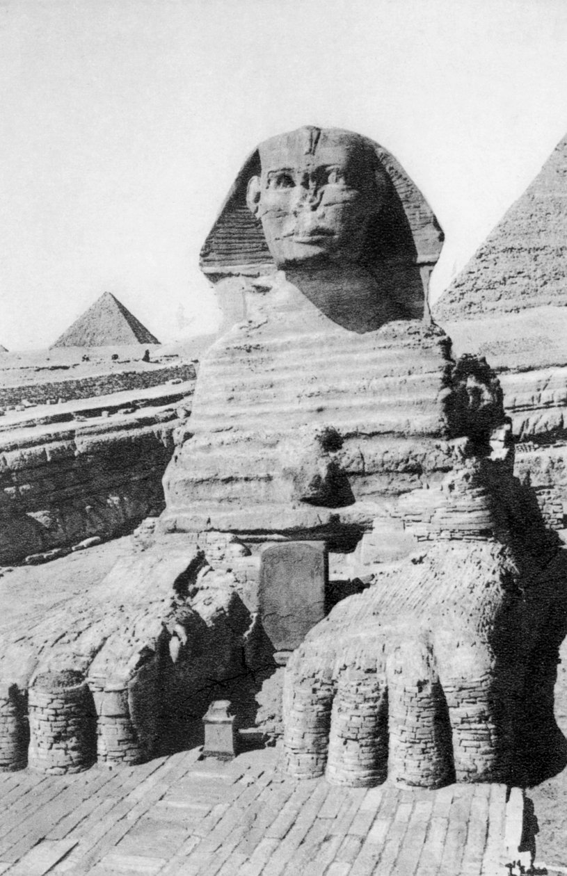 Den utgrävda sfinxen, Kairo, Egypten, c1920-talet av Unbekannt