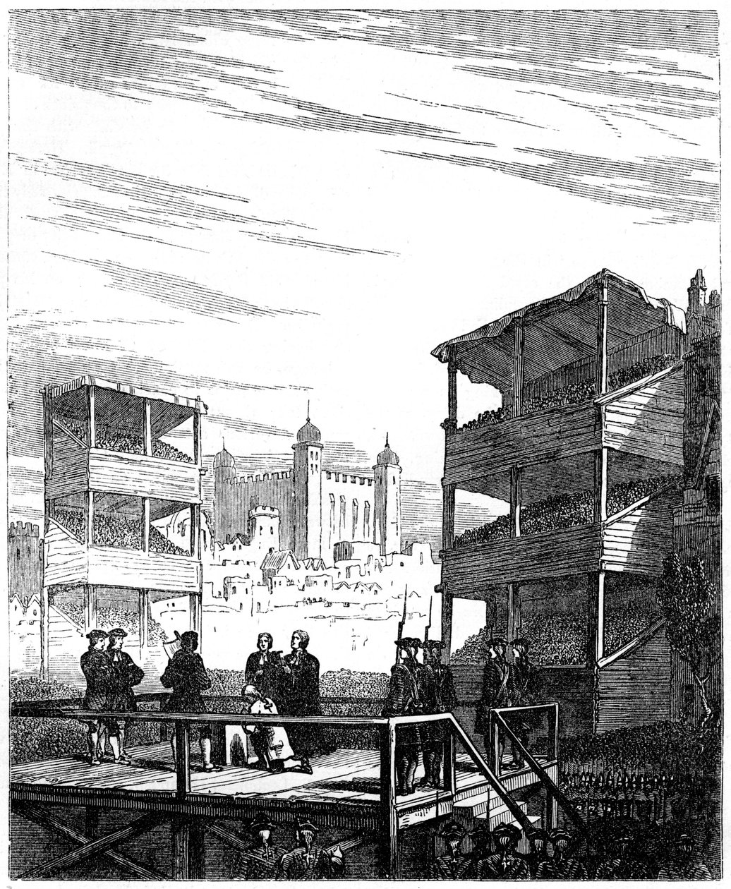 Avrättningen av Lord Derwentwater 1689-1716 på Tower Hill, London, 1716 1800-talet av Unbekannt