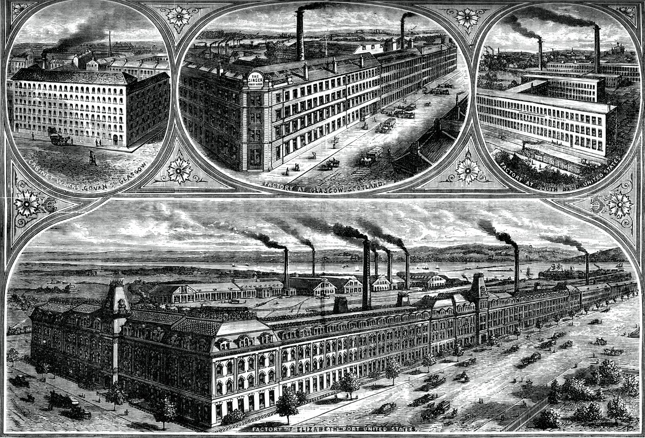 Singer Manufacturing Companys fabriker, c1880 av Unbekannt