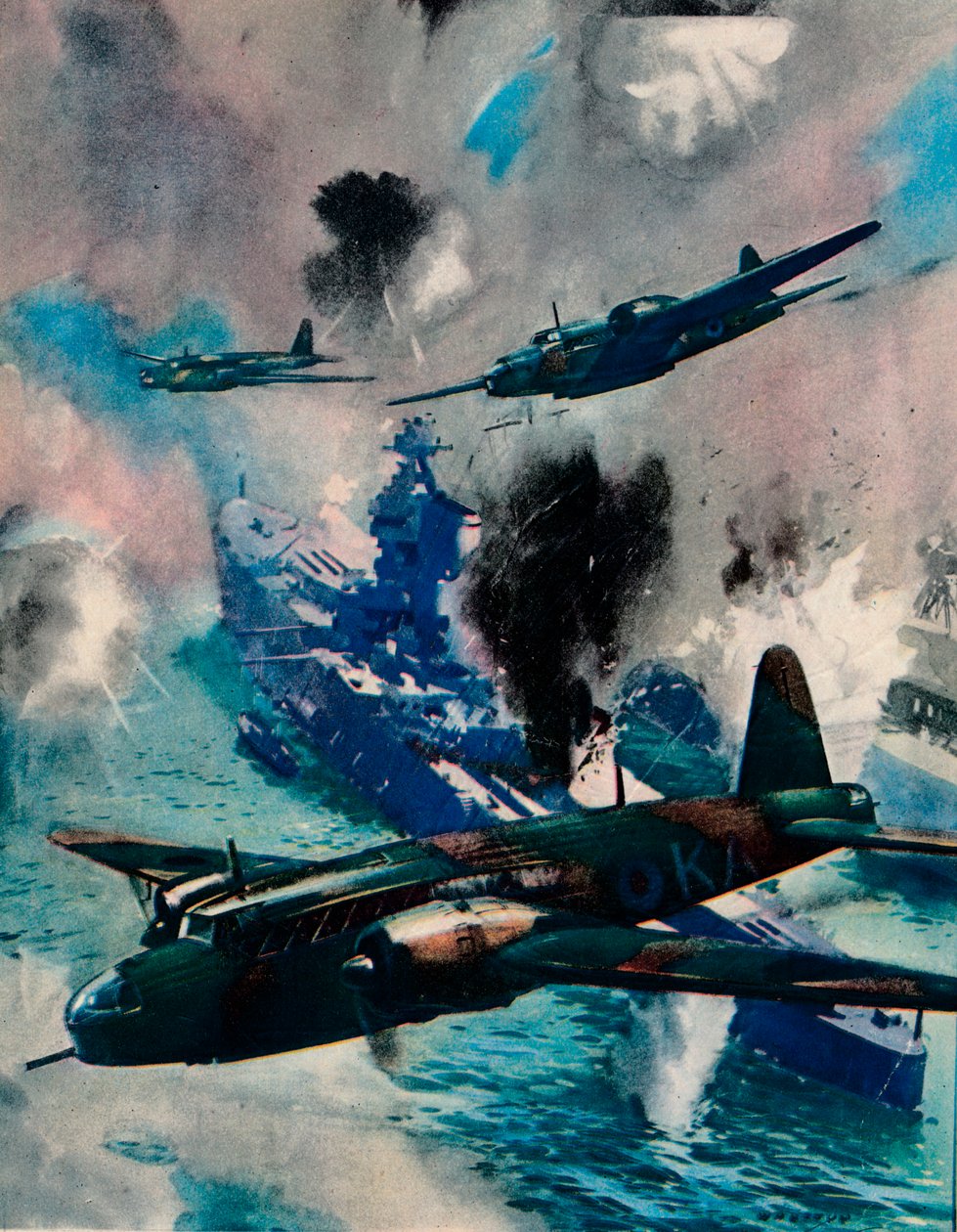 Krigets första brittiska luftaggressiva aktion, räden mot Kiel, 1940 av Unbekannt
