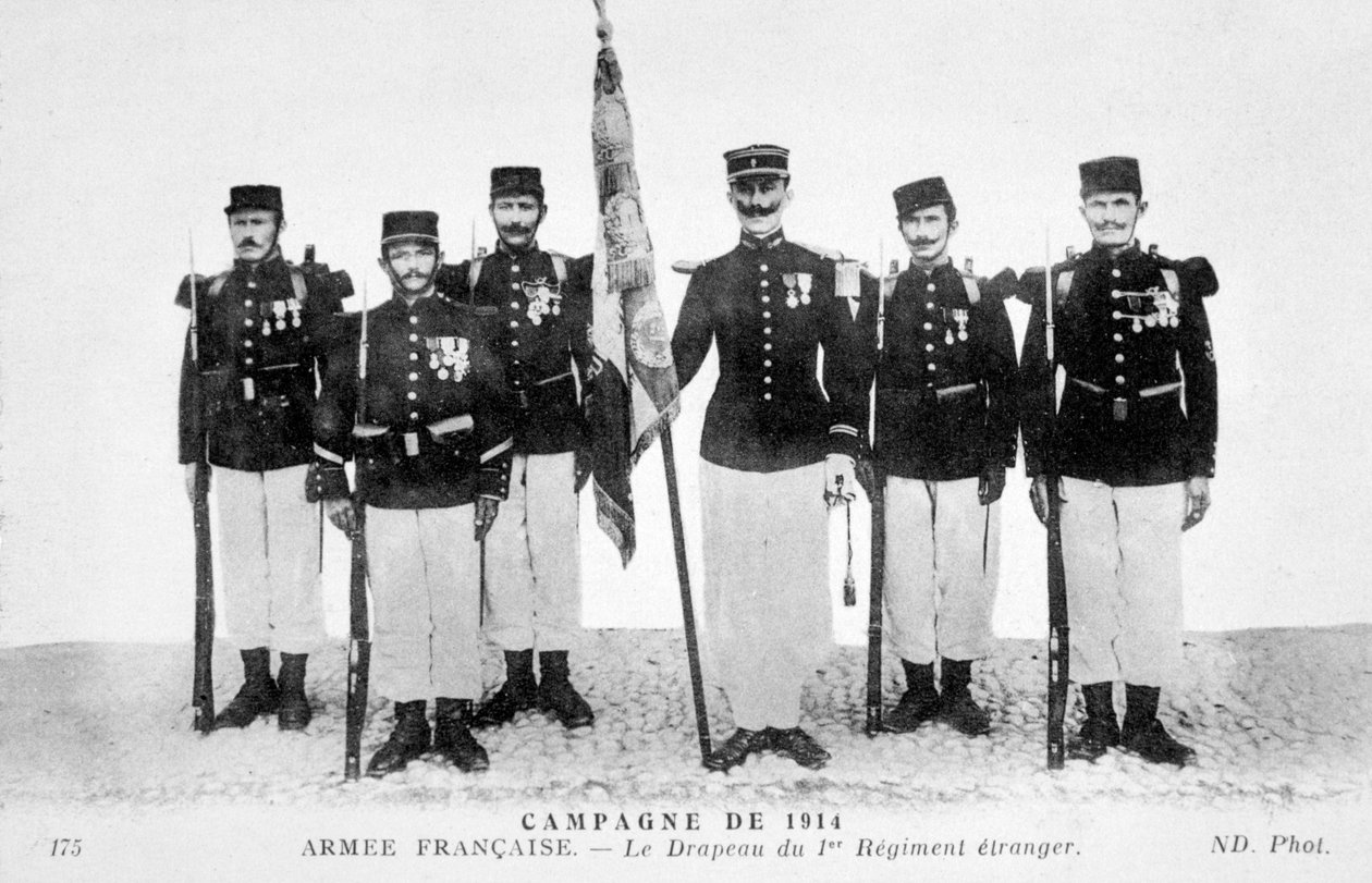 Flaggan för 1:a regementet av den franska främlingslegionen, 1914 av Unbekannt