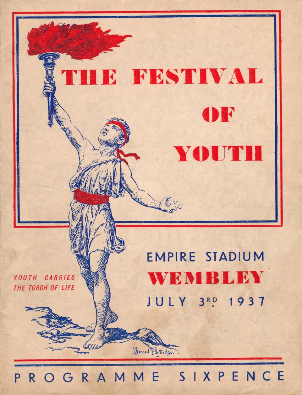 Framsidan av programmet för The Festival of Youth, 1937 av Unbekannt