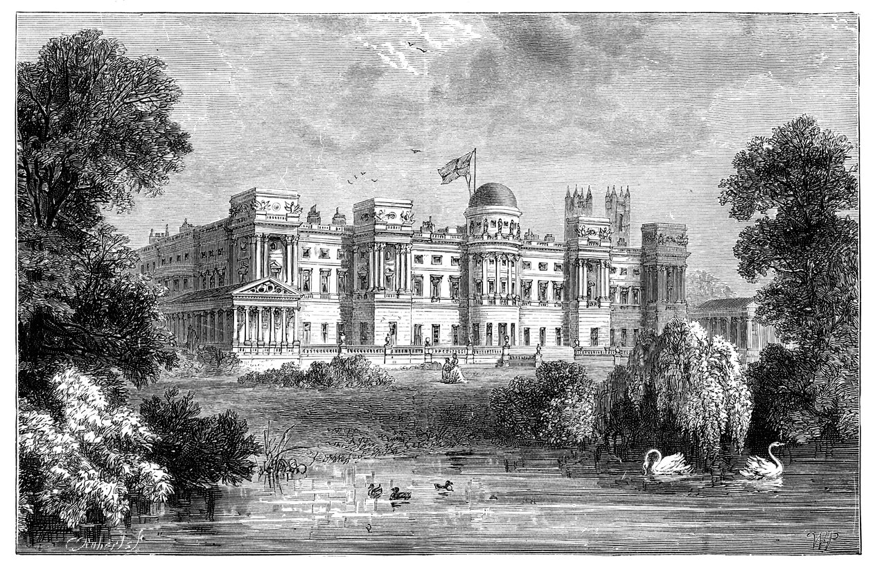 Framträdgården på Buckingham Palace, London, 1900 av Unbekannt
