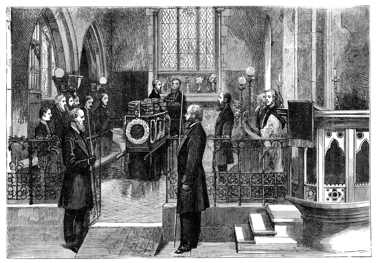 Benjamin Disraelis begravning 1804-1881, brittisk premiärminister, sent 1800-tal av Unbekannt