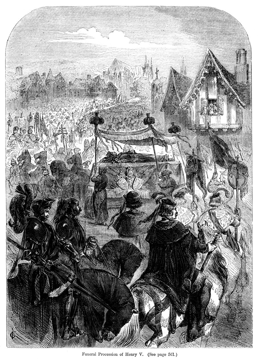Kung Henrik V:s begravningståg, 1422 av Unbekannt
