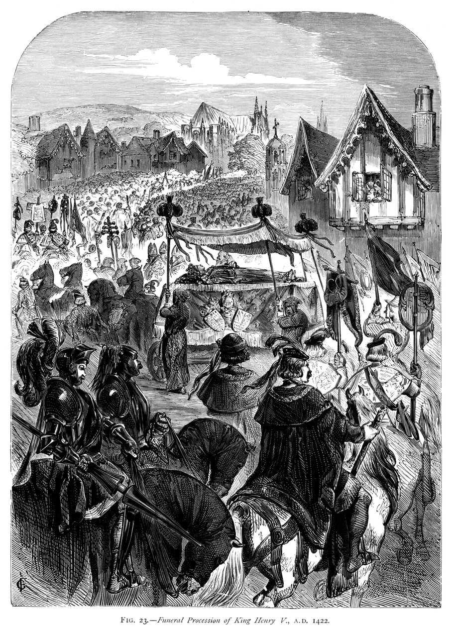 Kung Henrik V:s begravningståg, 1422 av Unbekannt