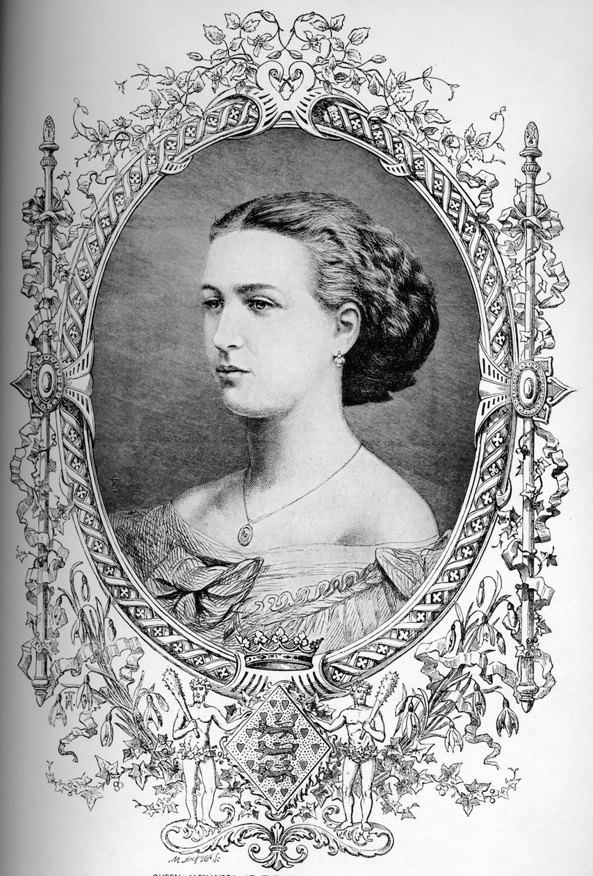 Den blivande drottningen Alexandra vid tiden för sitt äktenskap, c1863 1910 av Unbekannt