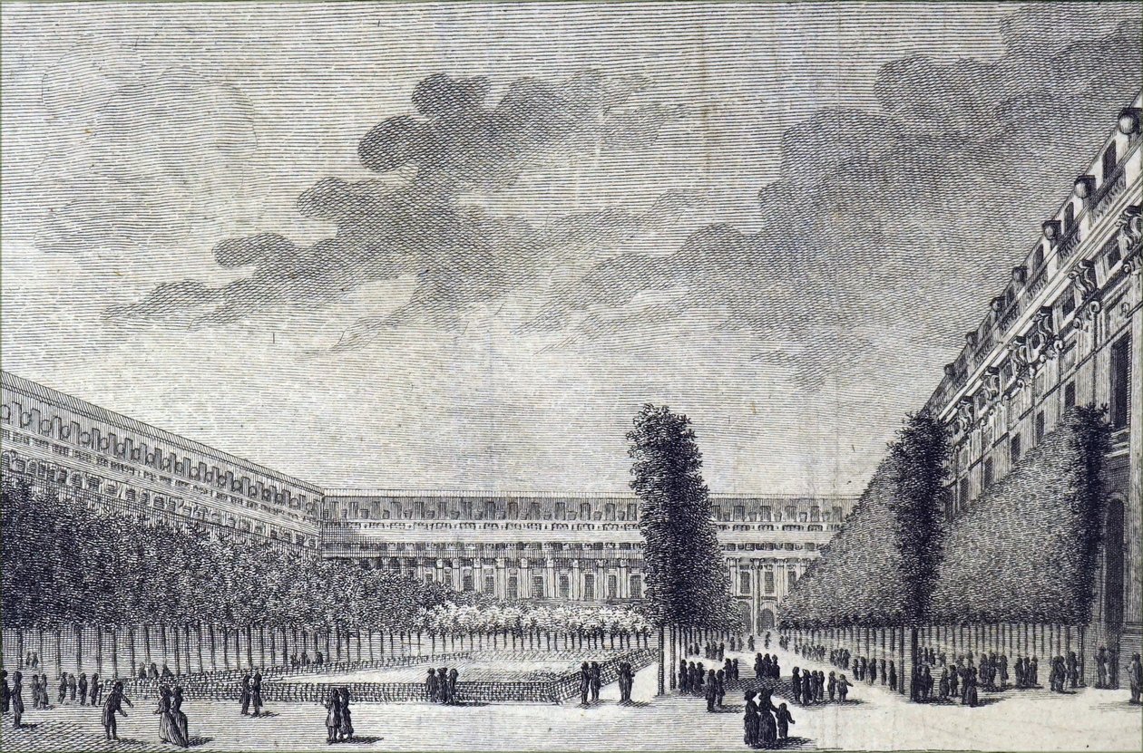 Trädgårdarna i Palais Royal i Paris. av Unbekannt