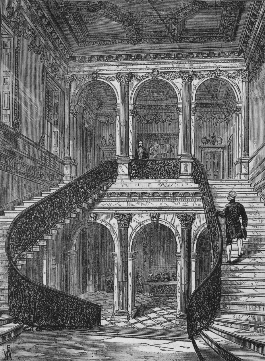 Den stora trappan, Chesterfield House, Mayfair, Westminster, London, c1875 1878 av Unbekannt