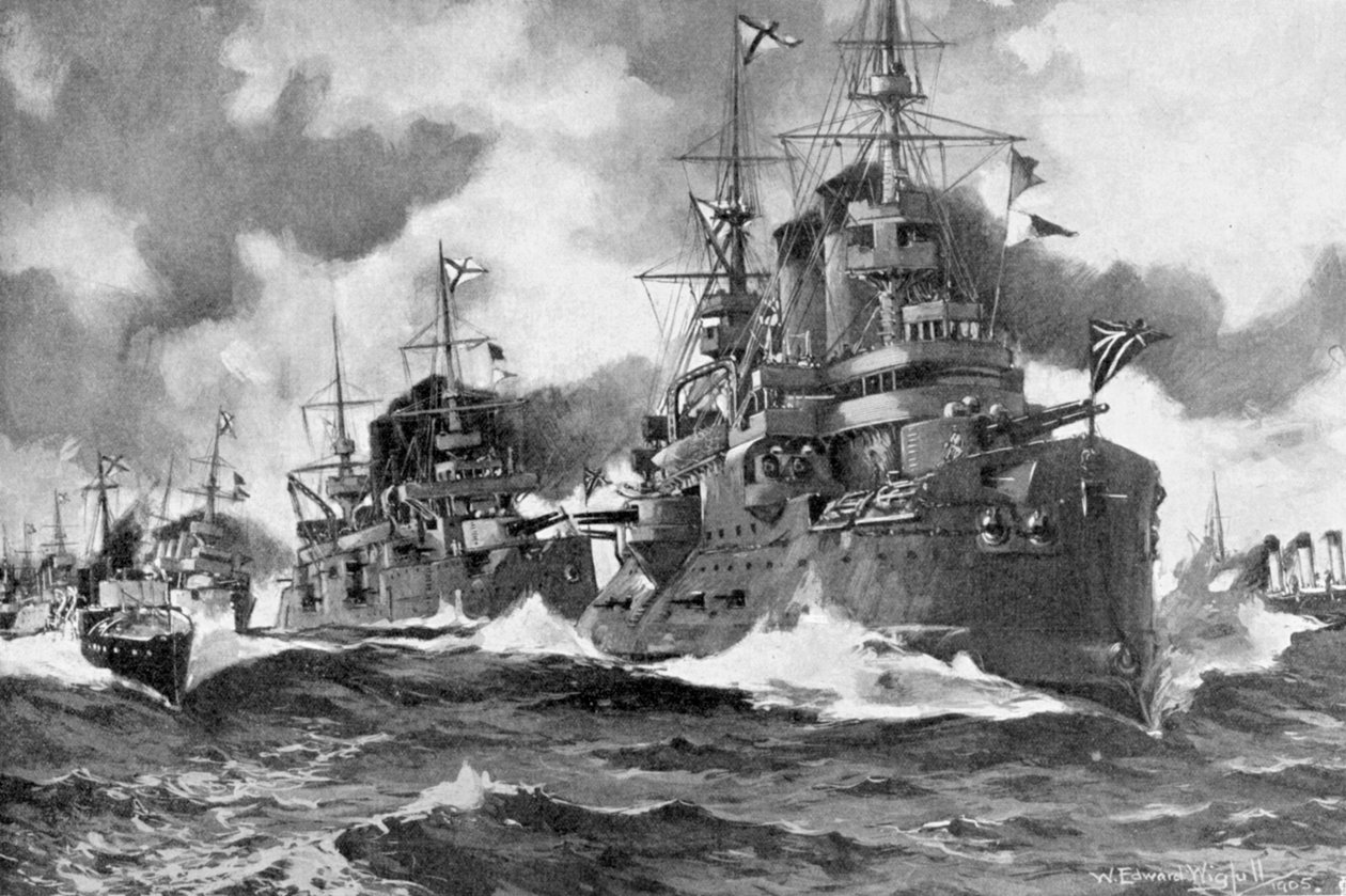 Den stora ryska flottan ångar fram för sista gången, rysk-japanska kriget, 1904 av Unbekannt