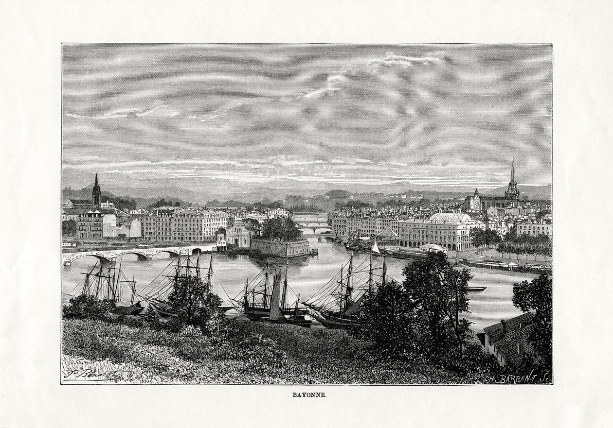 Hamnen i Bayonne, Frankrike, 1879 av Unbekannt