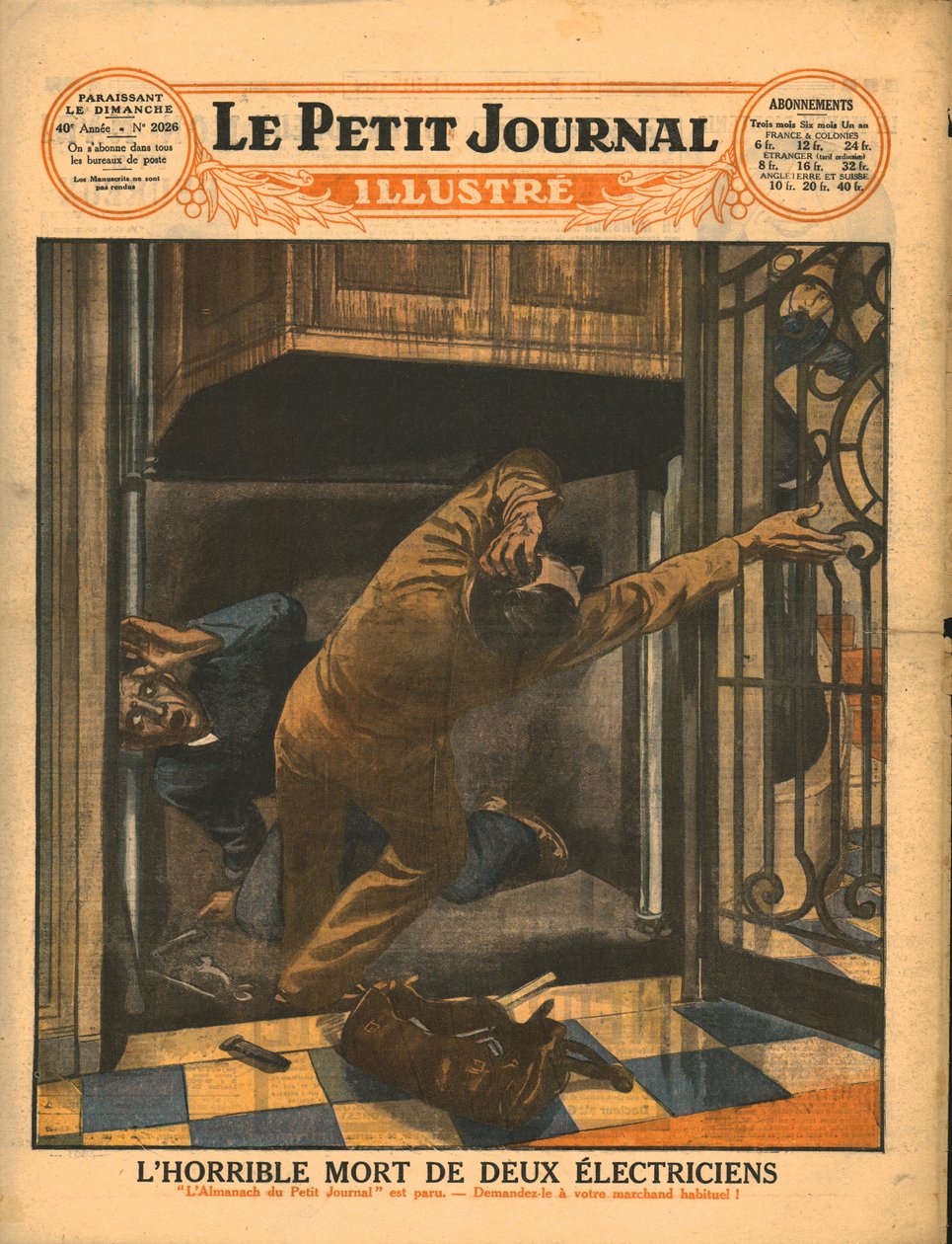 Två elektrikers hemska död, 1929. av Unbekannt