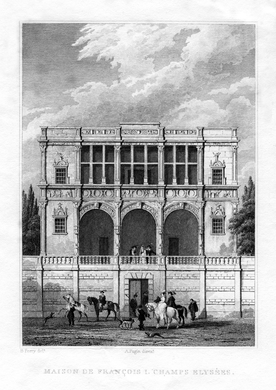 Francis I:s hus, Champs-Elysees, Paris, 1830 av Unbekannt