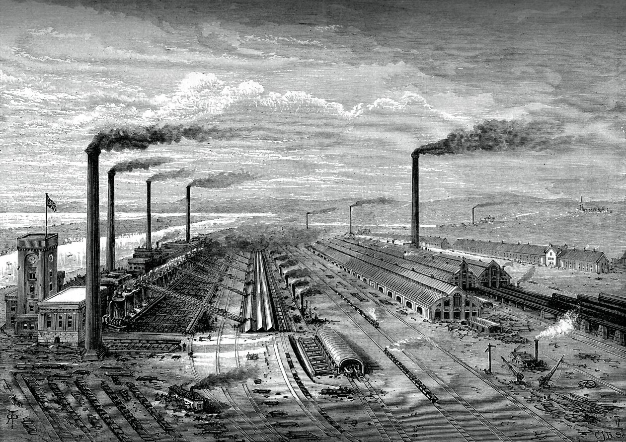 Järn- och stålverket i Barrow, c1880 av Unbekannt