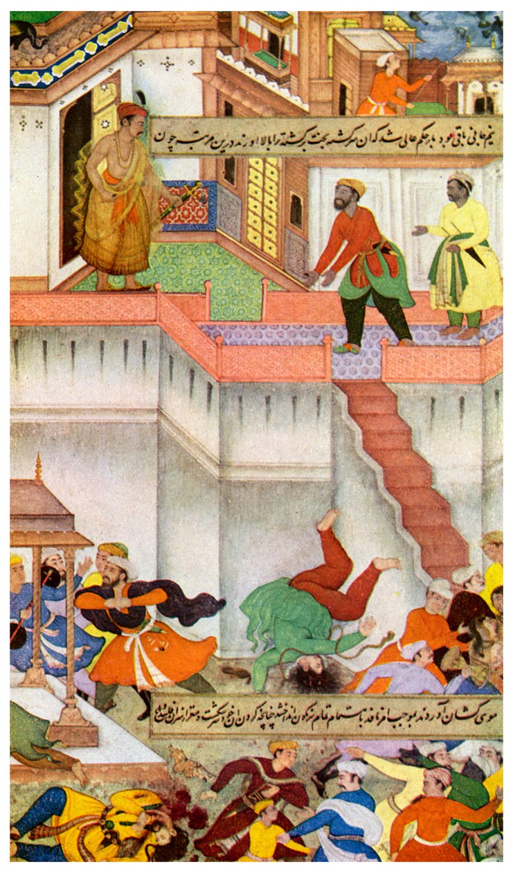 Mordet på Adham Khan av Akbar, c1600 1956 av Unbekannt