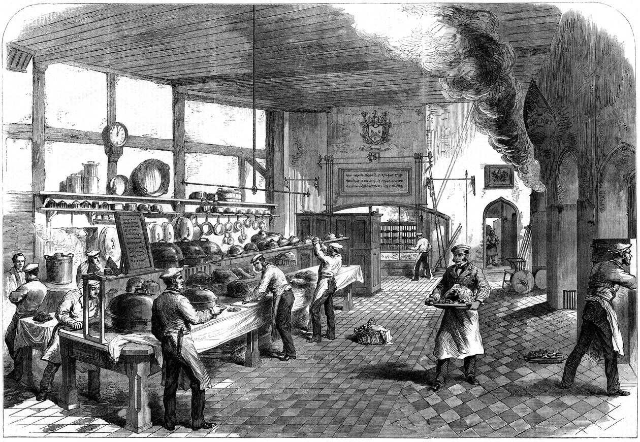 Köket på Charterhouse School, Godalming, Surrey, 1867 av Unbekannt