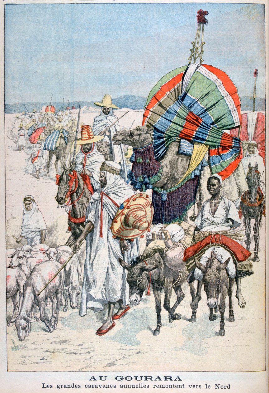 De stora årliga karavanerna på väg norrut, Gourara, Algeriet, 1903 av Unbekannt