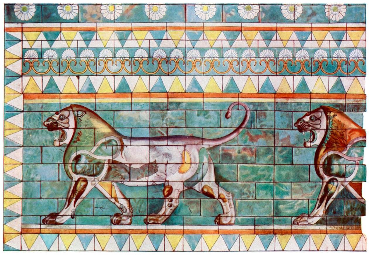 Lejonfrisen från kung Darius vinterpalats i Susa, Iran, 1933-1934 av Unbekannt