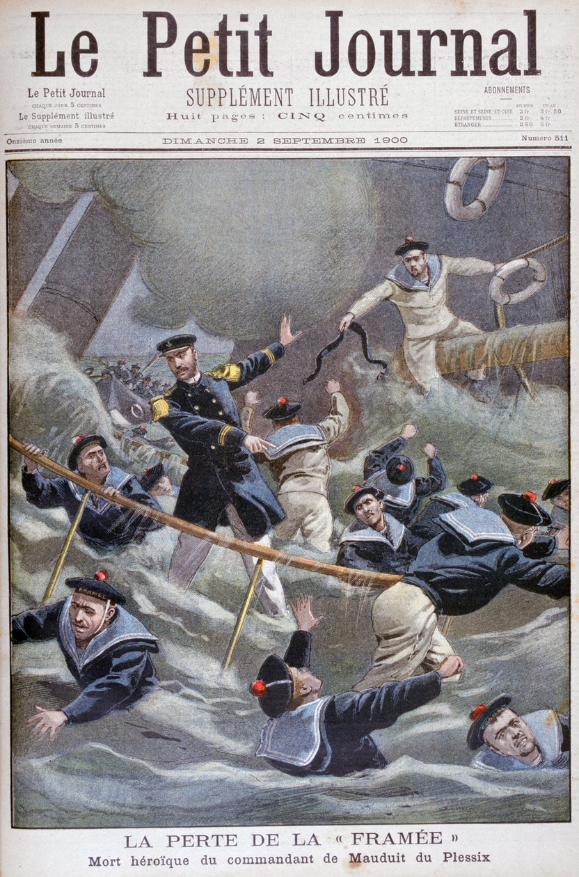 Förlusten av den franska jagaren Framee, 1900 av Unbekannt