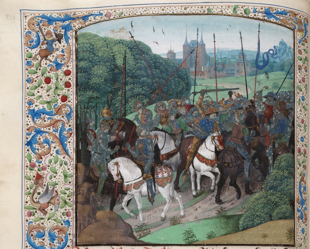 Karl VIs galenskap i skogen nära Le Mans, ca 1470-1475. av Unbekannt