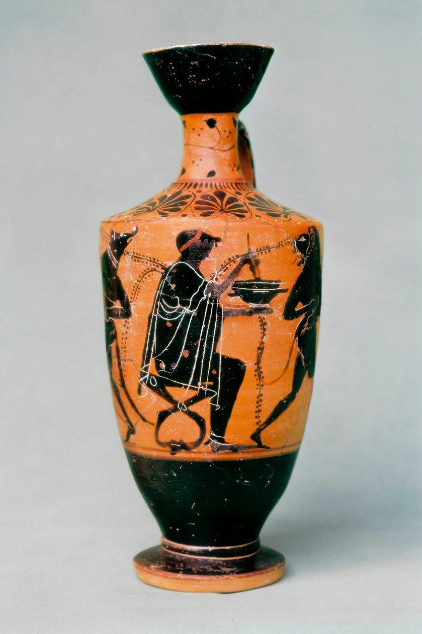 Magikern Circe representerad på en keramikvas med svarta figurer. Antikens Grekland 5 - 400-talet f.Kr. av Unbekannt