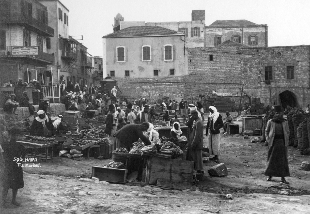 Marknaden, Haifa, Palestina, c1920-c1930s av Unbekannt