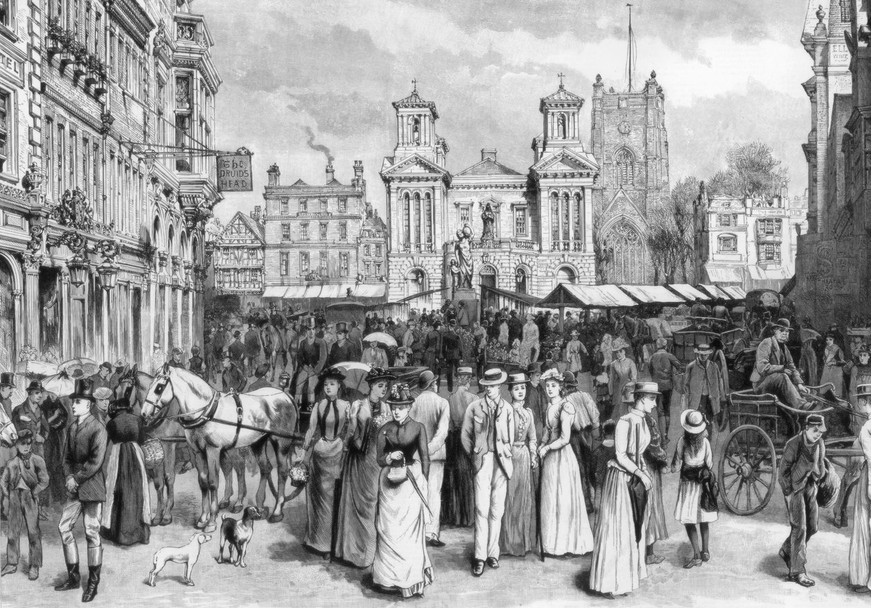 Marknaden, Kingston upon Thames, Surrey, 1890 av Unbekannt