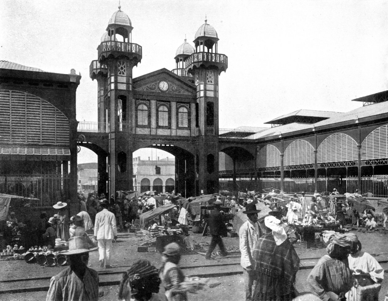 Marknadsplatsen, Port-au-Prince, Haiti, 1926 av Unbekannt