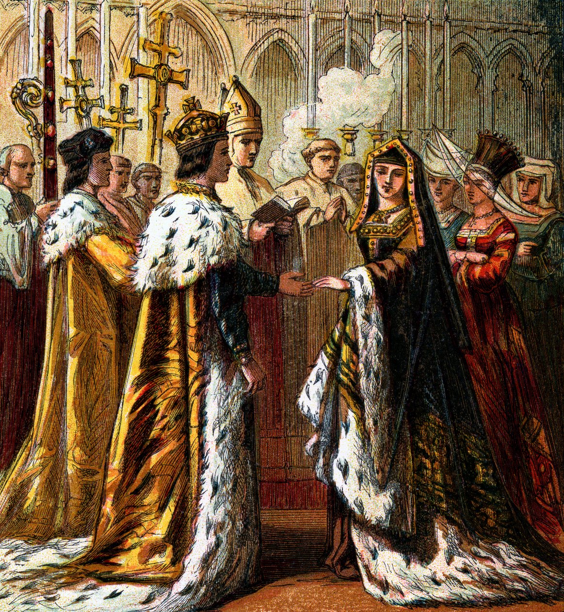 Henrik VII:s äktenskap, 1486, c1850 av Unbekannt
