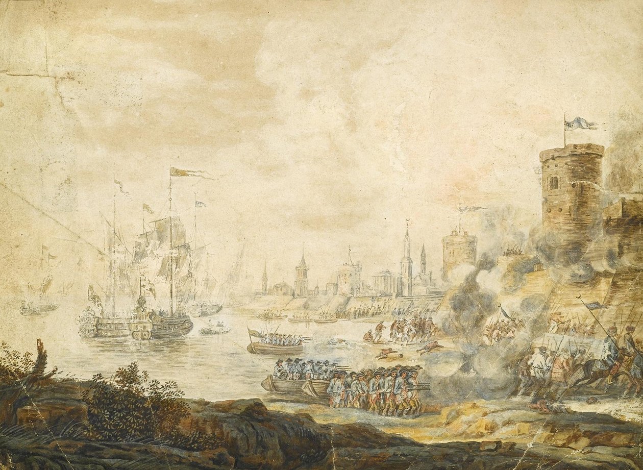 Sjöslaget vid Chesma den 5 juli 1770, 1700-talet av Unbekannt