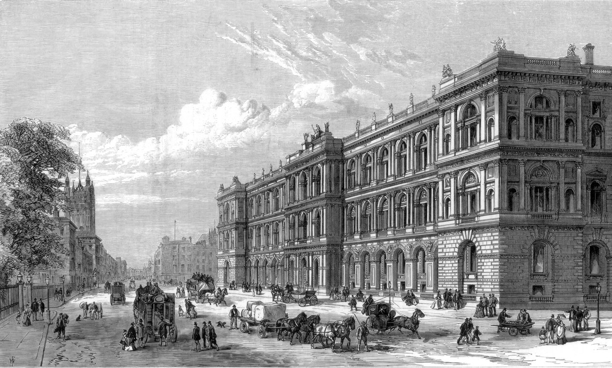 De nya hem- och kolonialkontoren, Parliament Street, Westminster, London, 1875 av Unbekannt