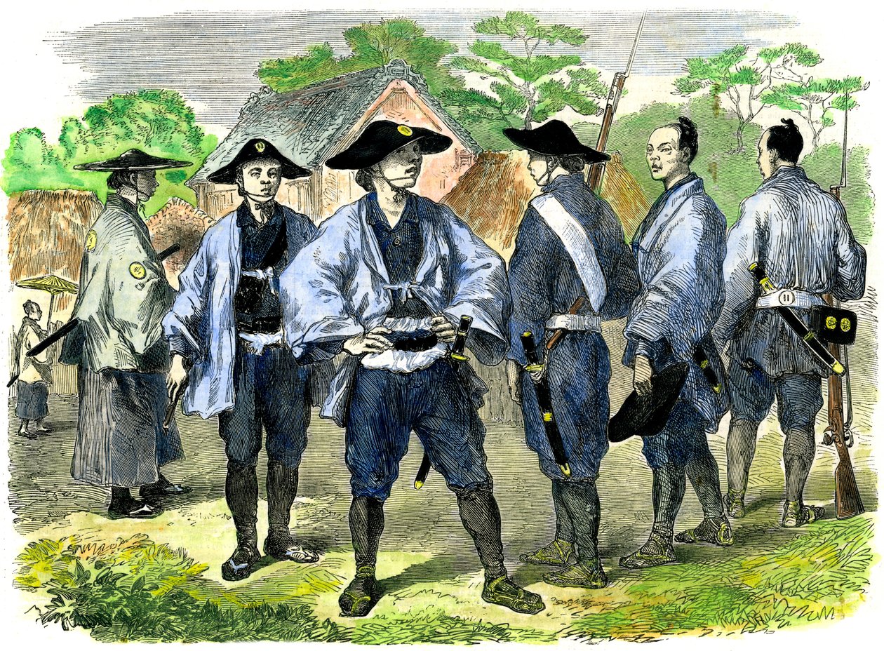 Den nya avgiften för japanskt infanteri, 1800-talet av Unbekannt