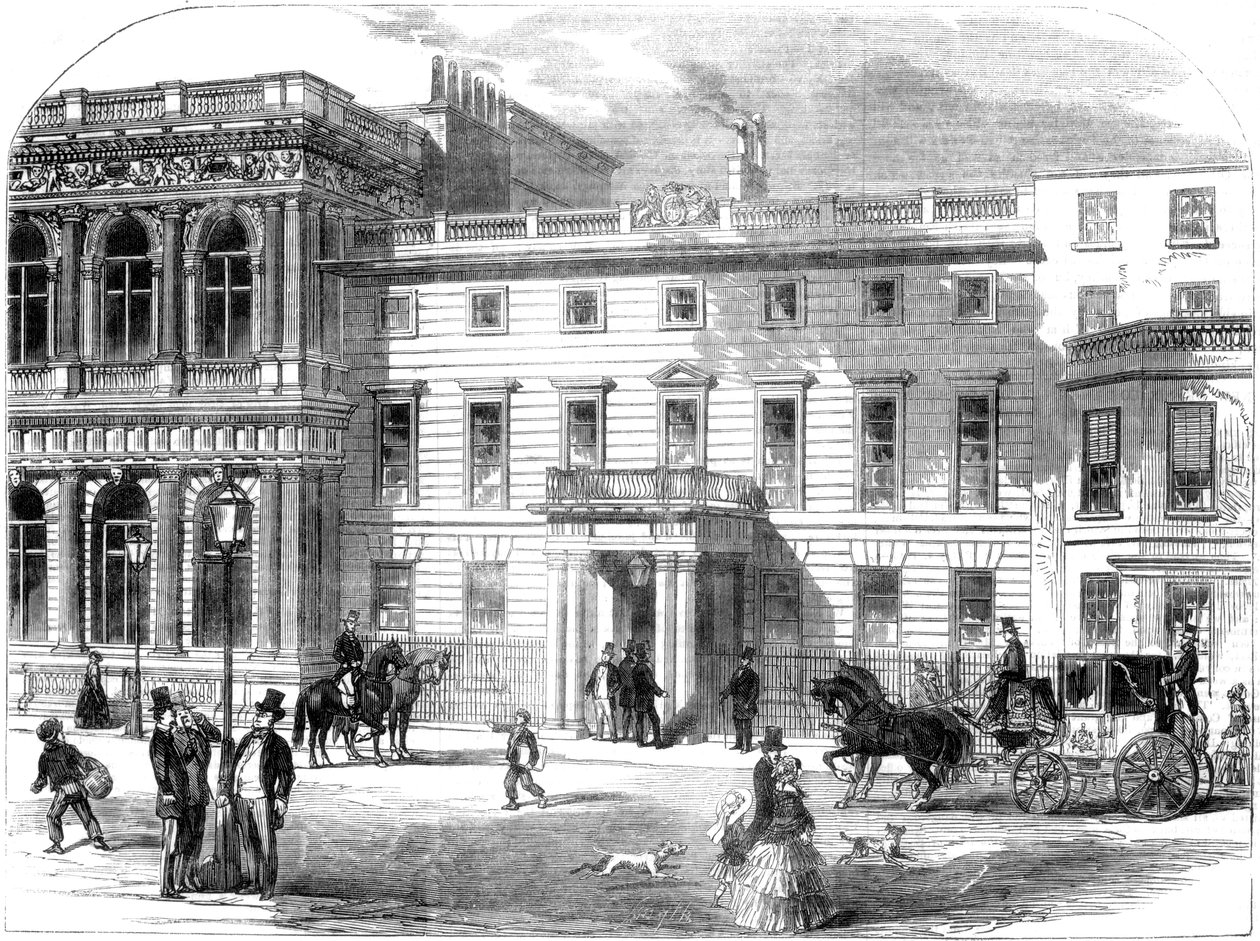 Krigsdepartementets nya kontor, Buckingham House, Pall Mall, London, 1855 av Unbekannt