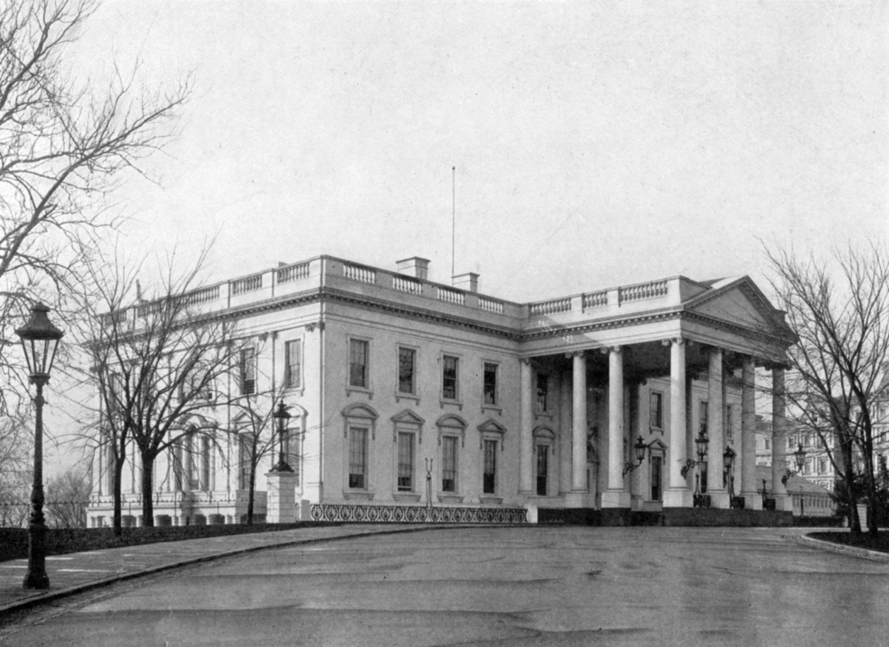Vita husets norra portik, Washington D.C., USA, 1908 av Unbekannt