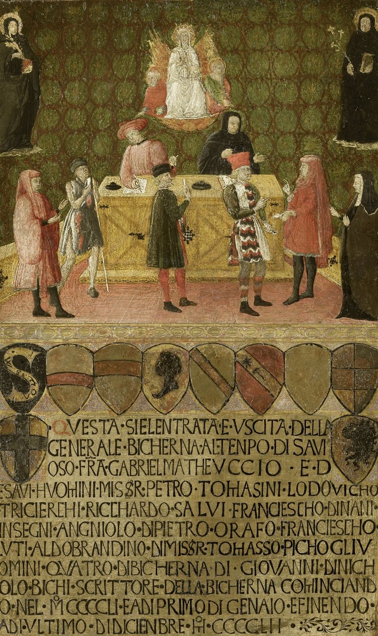 Skatteindrivaren Biccherna från Sienas kontor, 1451-1452 av Unbekannt