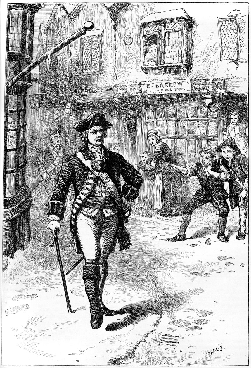 Officeren och barberarpojken, 1700-talet c1880 av Unbekannt