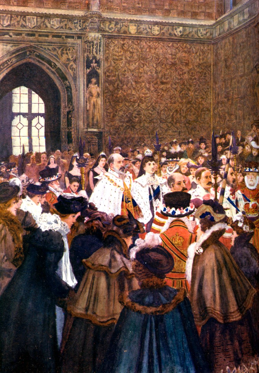 Invigningen av parlamentet av kung Edward VII, c1905 av Unbekannt