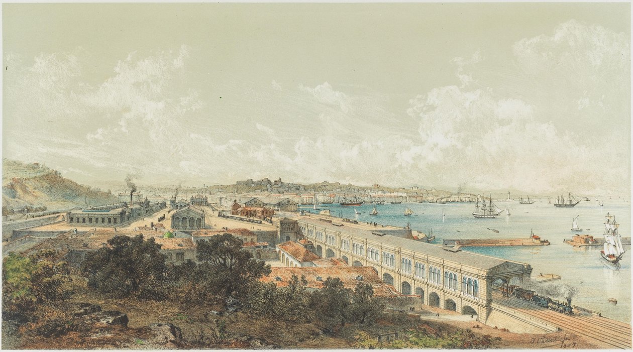 Öppnandet av den statliga järnvägen från Ljubljana till Trieste den 27 juli 1857, 1857. av Unbekannt