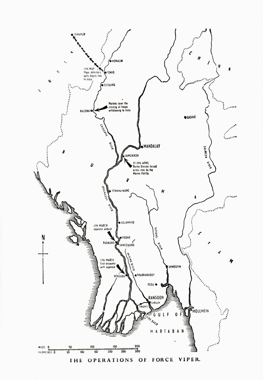 Operationerna av Force Viper, Burma, andra världskriget, 1942-1943 1944. av Unbekannt