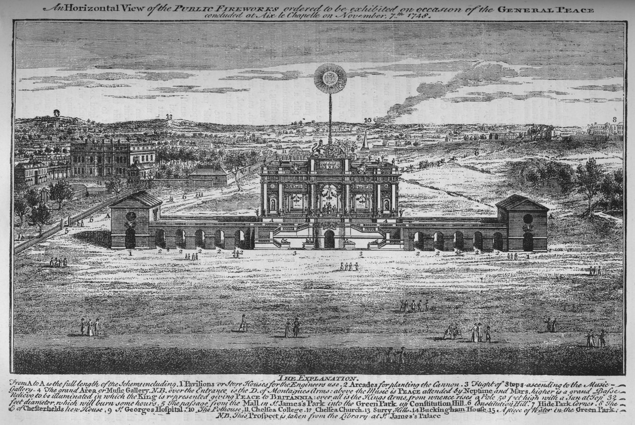 Fredsglädjen i Green Park, Westminster, London, 1748 1878 av Unbekannt