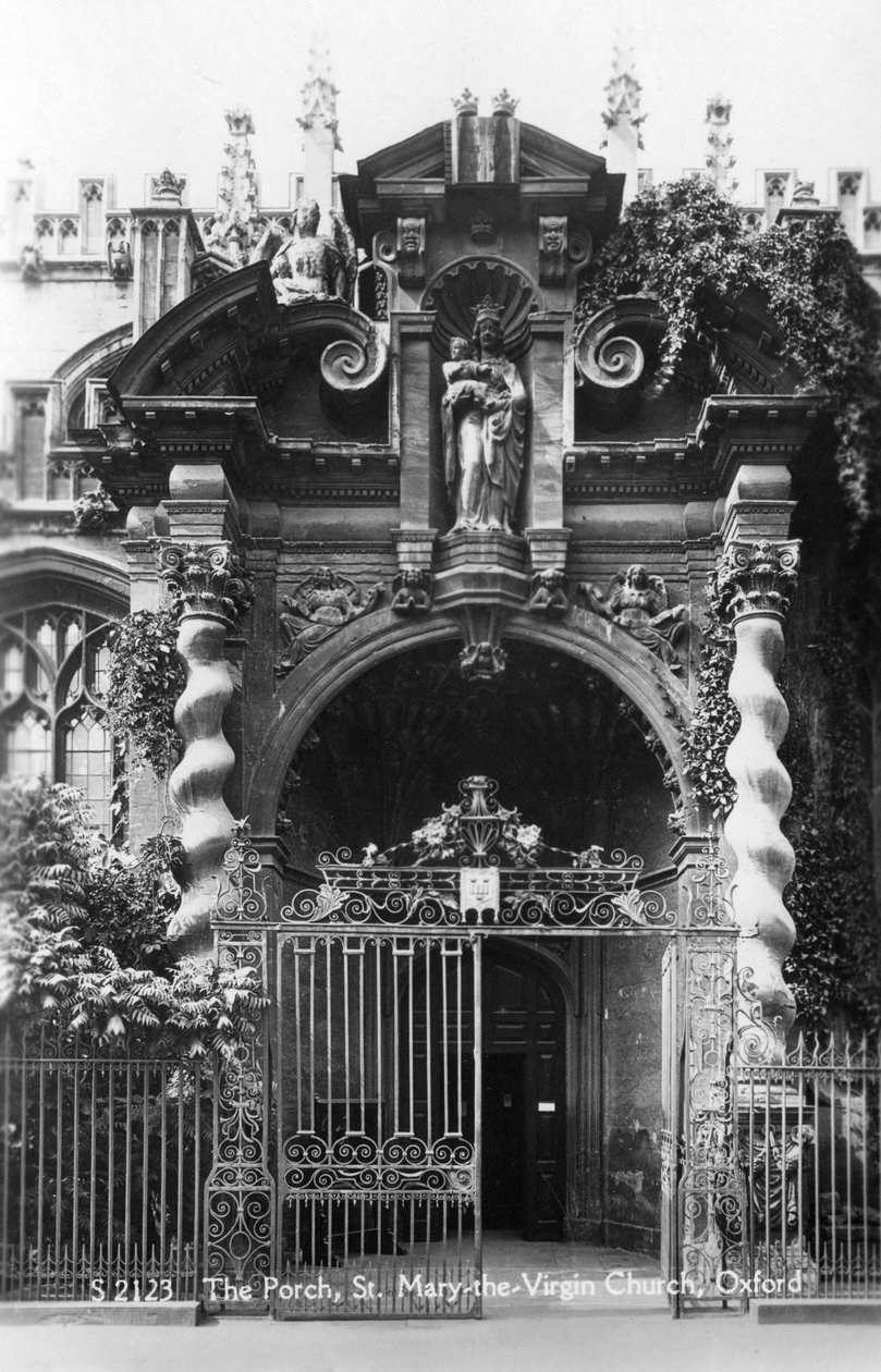 Verandan till St Mary the Virgin Church, Oxford, Oxfordshire, tidigt 1900-tal av Unbekannt