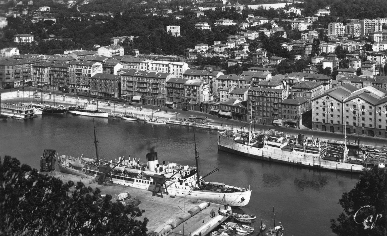Hamnen från Mont Boron, Nice, Frankrike, tidigt 1900-tal av Unbekannt